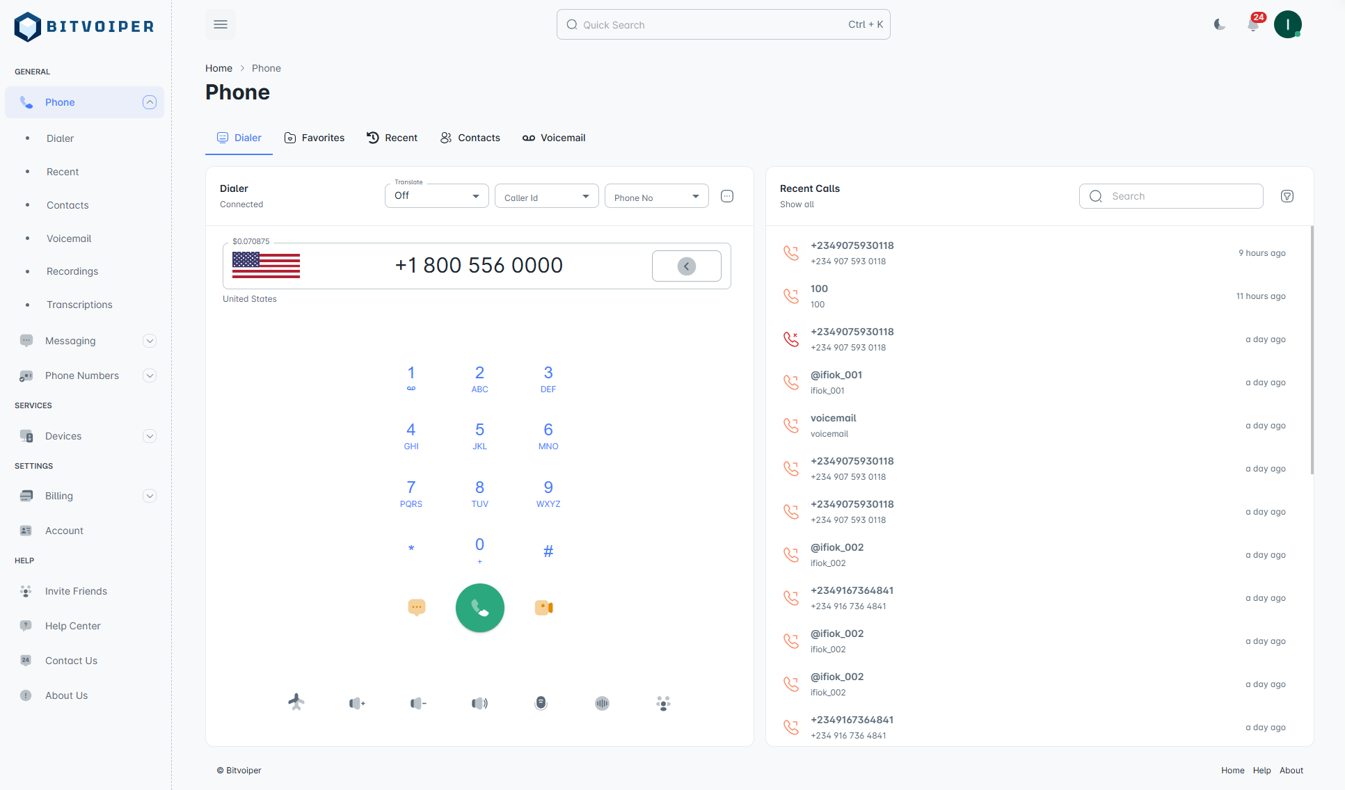 Bitvoiper - Screenshot 2 showing product features and functionality