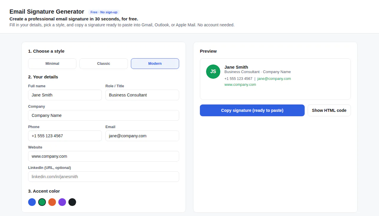 FreeSignature screenshot