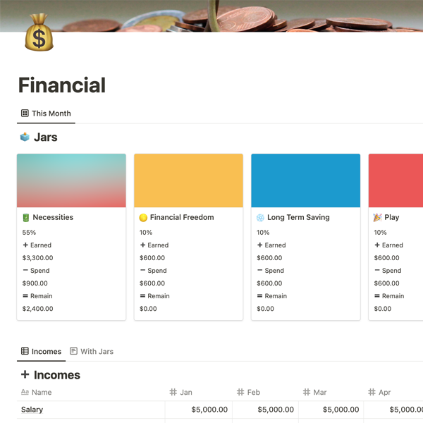 6 JARS Money Management