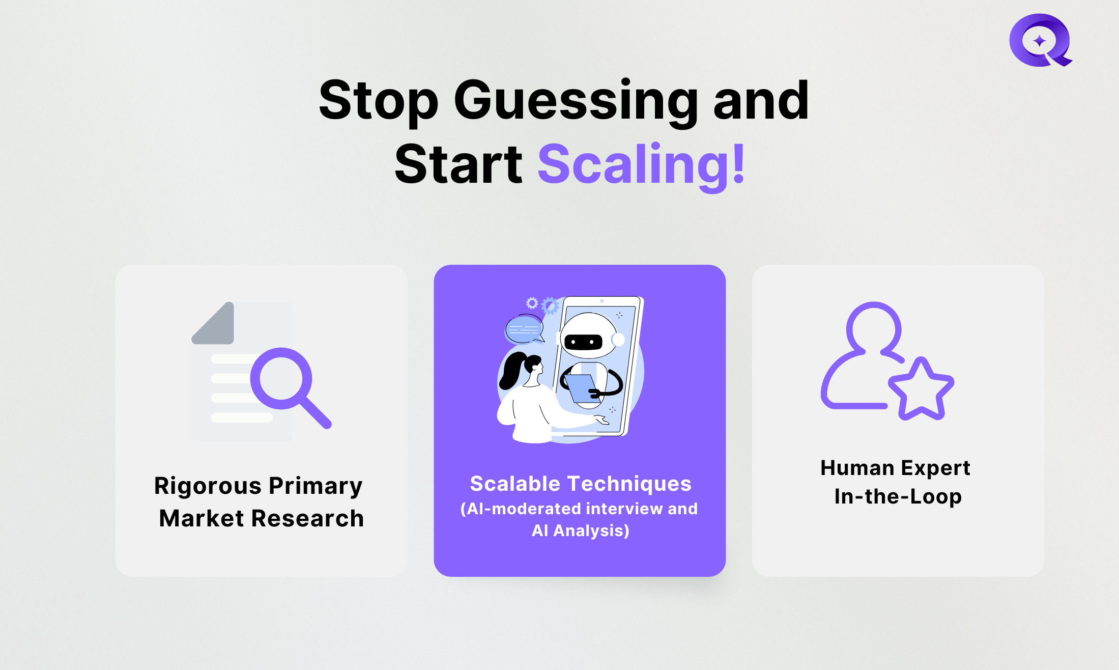 وسائط Qualz.ai® Insights Agent - ابحث عن PMF ، Scale ، ورفع - بثقة في أيام 5