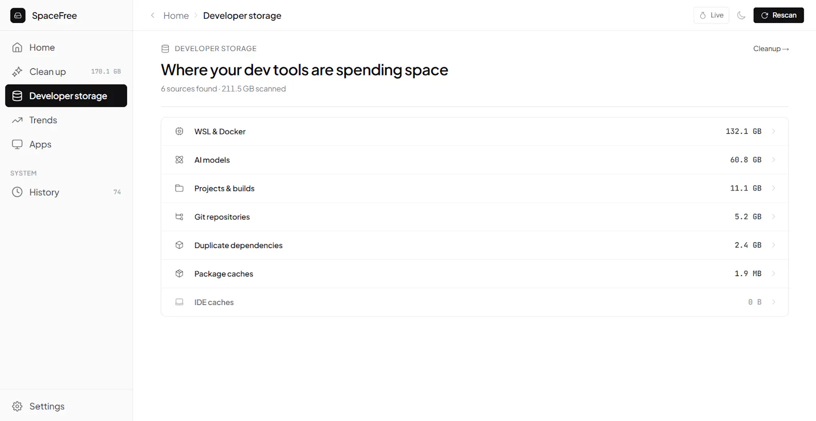 SpaceFree screenshot 4