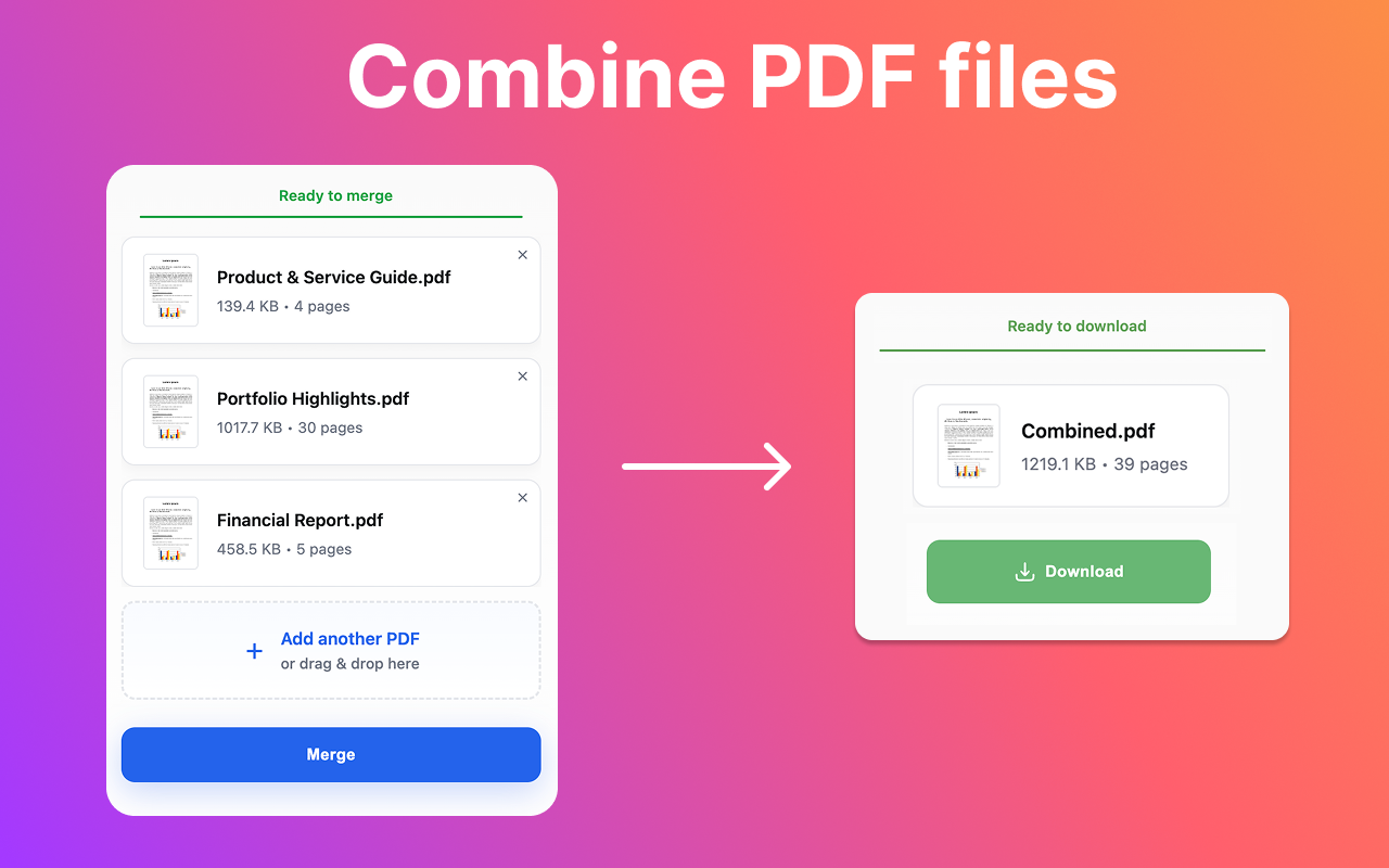 PDF'yi birleştirin - Chrome Web Mağazası medya 1