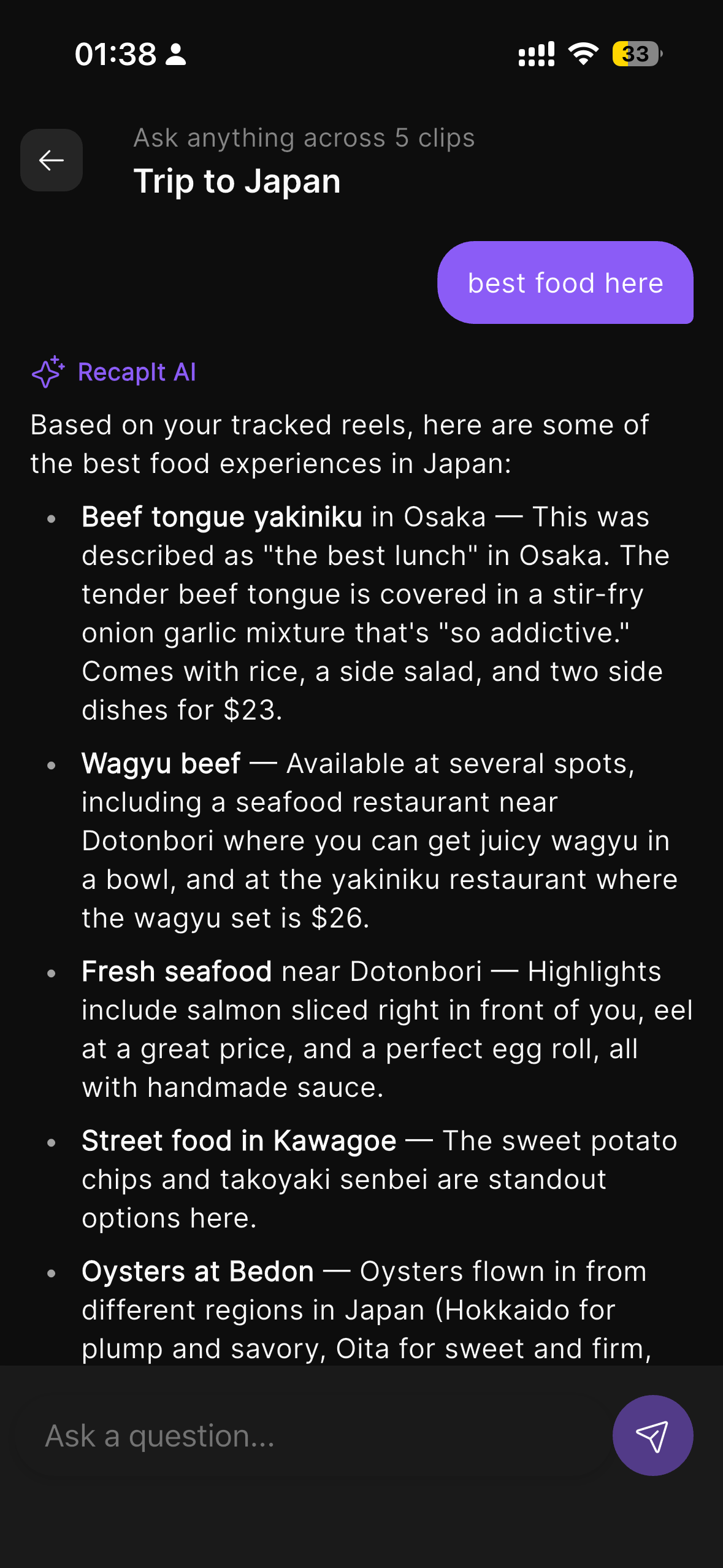 RecapIt - AI Video Insights - Screenshot 5 showing product features and functionality