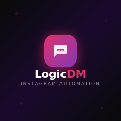 LogicDM - Product Hunt launch logo and brand identity
