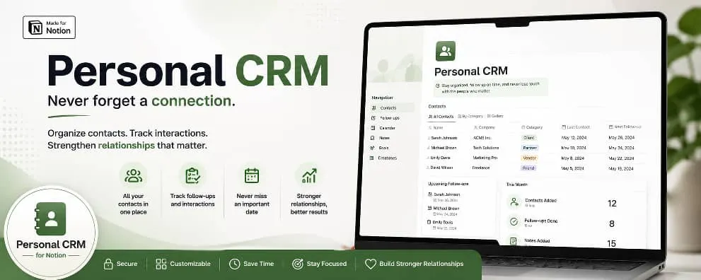 Personal CRM screenshot