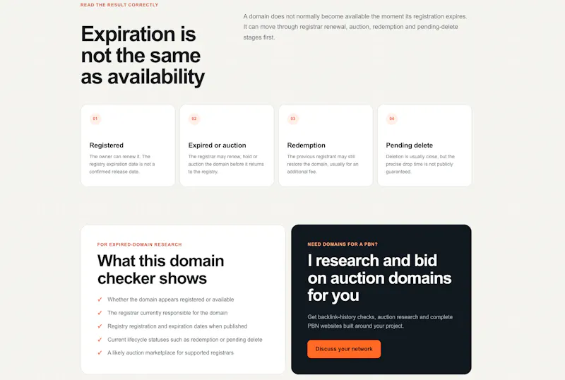 PBN Build Domain Checker screenshot 1