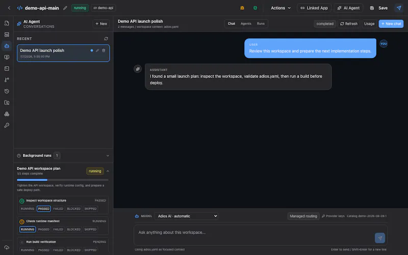 Adios.dev - AI Workspace screenshot 5