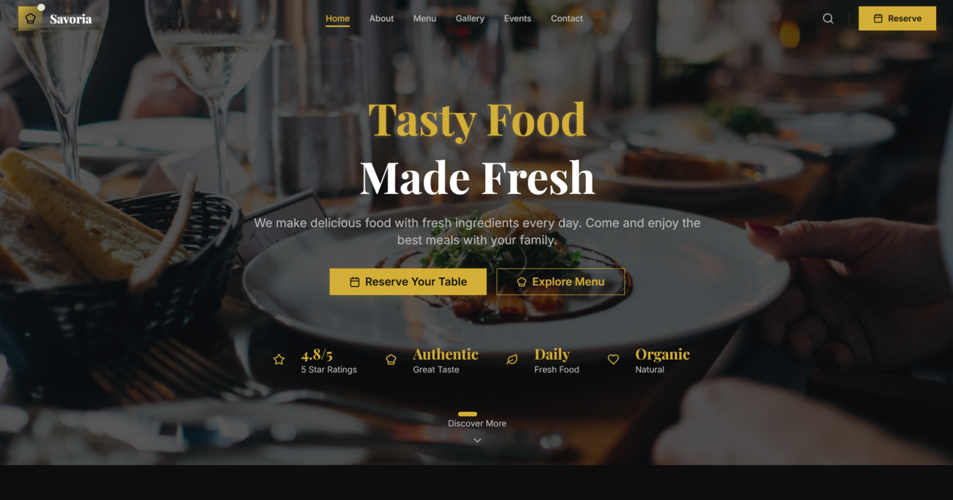Média Modèle de restaurant React moderne - Lancez un magnifique site Web de restaurant en heures ✅ 1