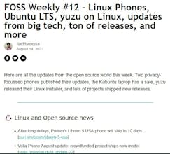 FOSS Weekly Newsletter gallery image