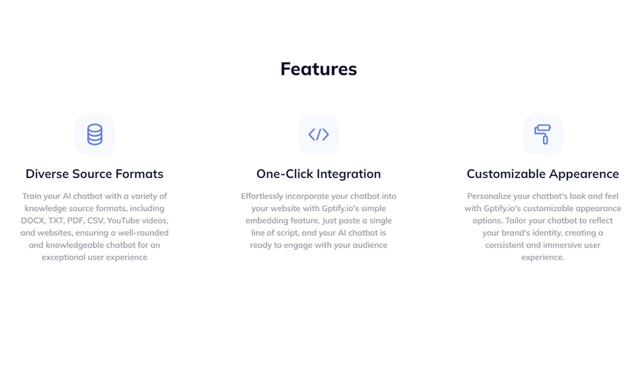 Gptify.io - आसानी से एआई चैटबॉट्स का निर्माण, अनुकूलित और एम्बेड करें मीडिया 2