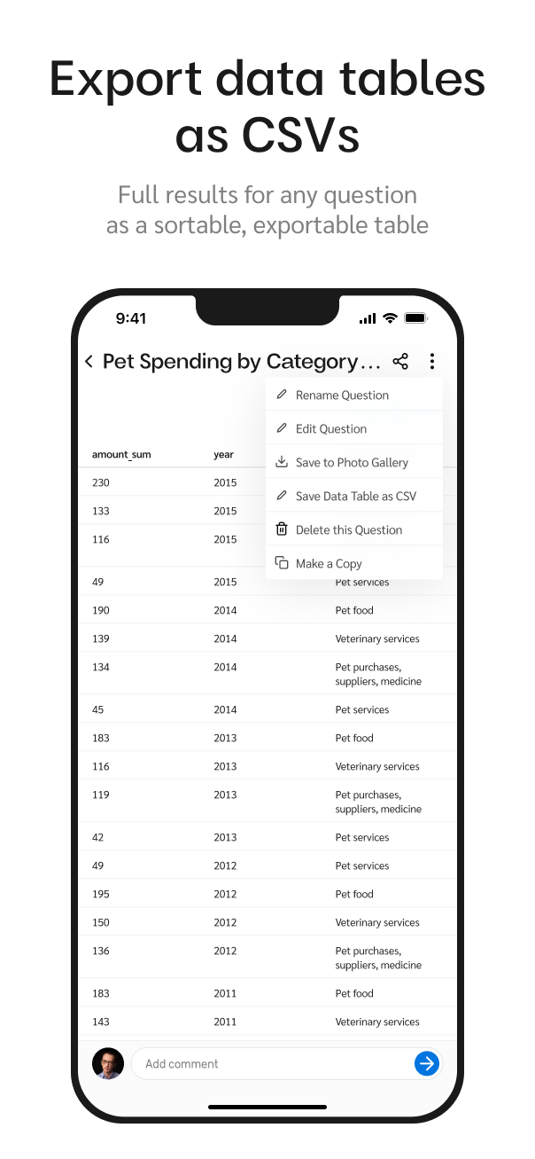 Zing - Query and visualize your data using OpenAI from your phone media 10