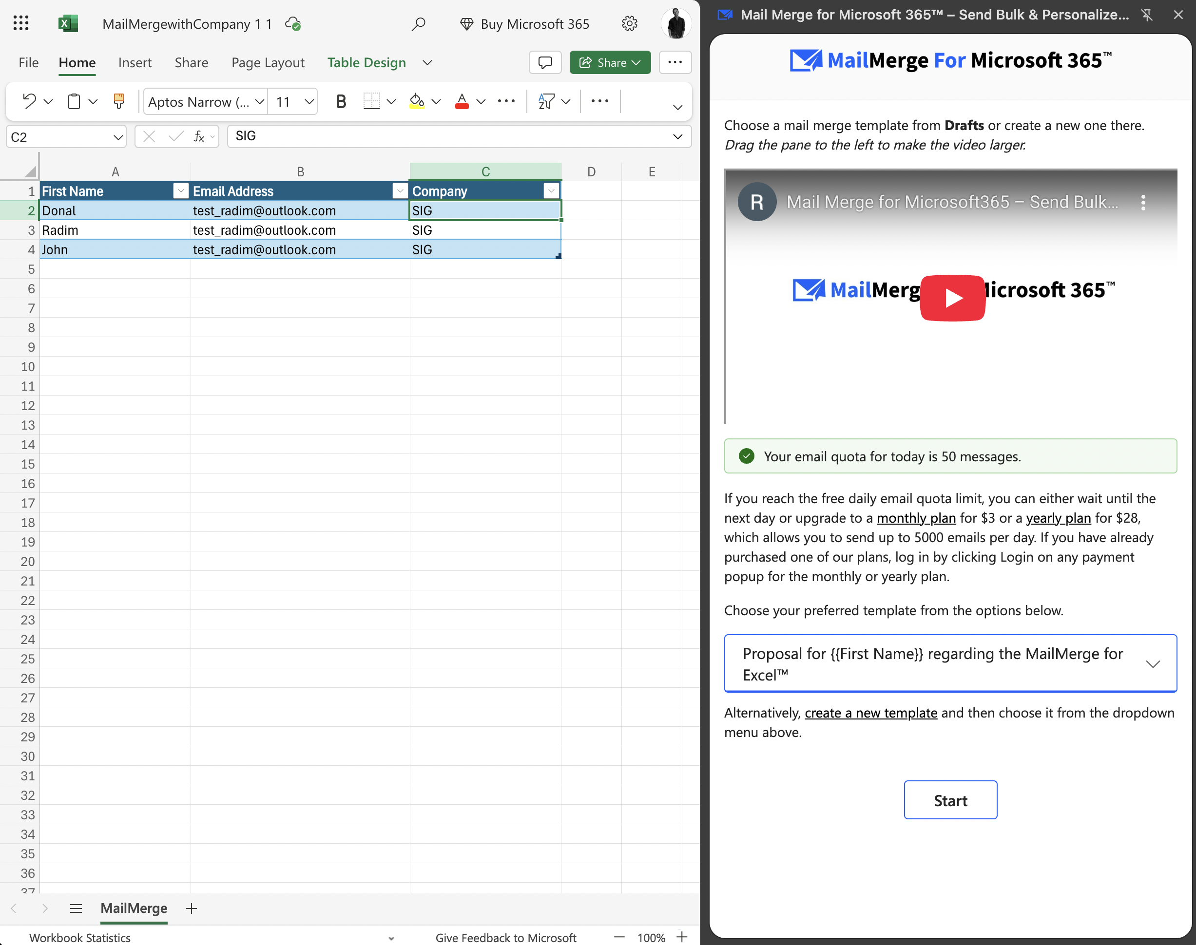 Media Mel Gabel untuk Microsoft 365 ™ - Hantar e -mel pukal & peribadi di Microsoft 365 ™ 4