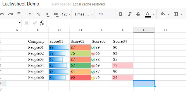 Online spreadsheet -- Luckysheet gallery image