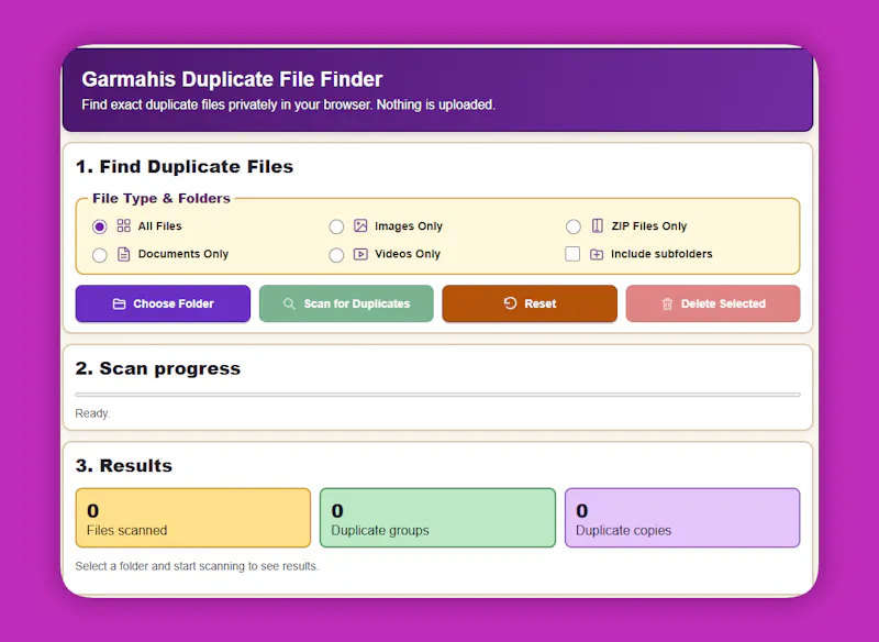 Free Duplicate File Finder Online screenshot 2