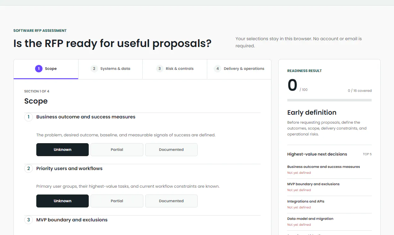 Software RFP Readiness Checker gallery image