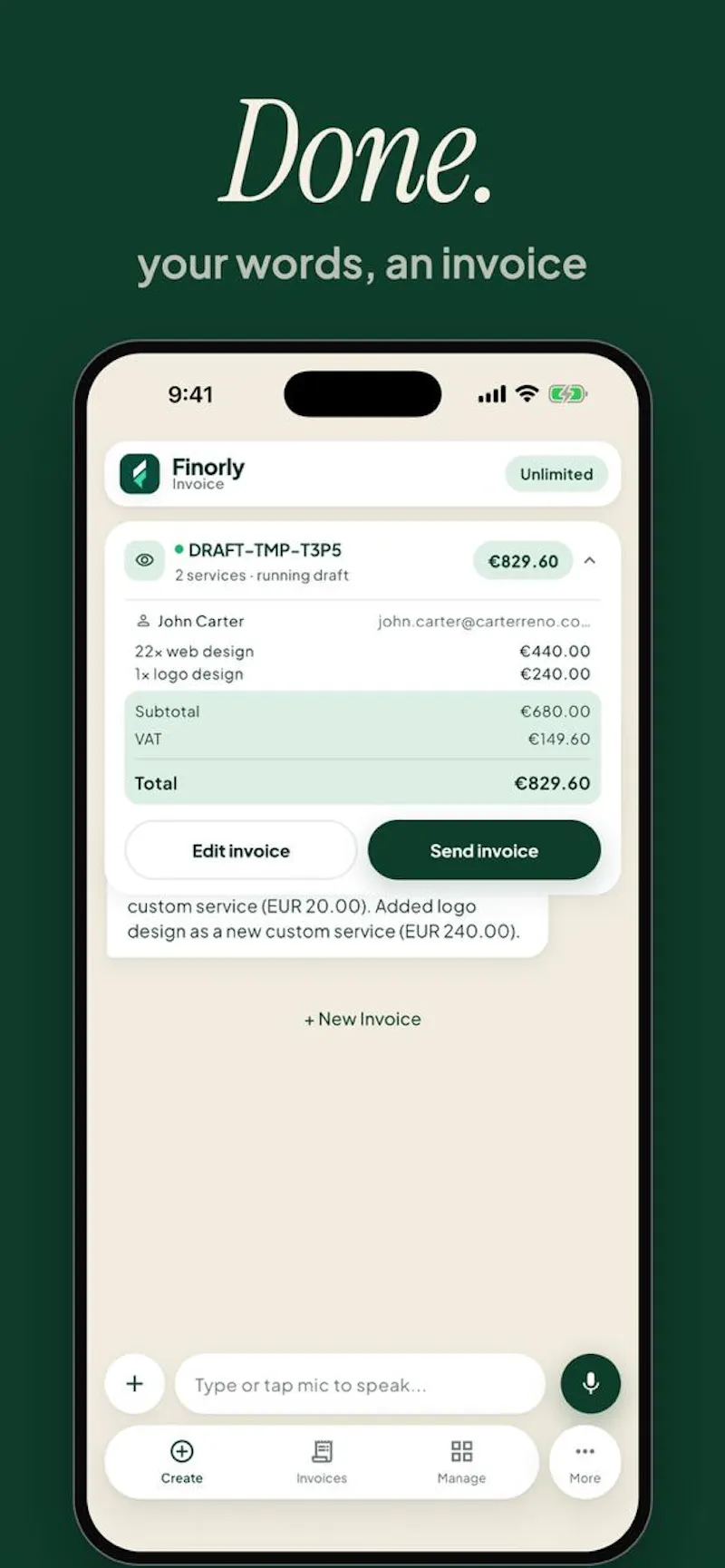 Finorly Invoice screenshot 3