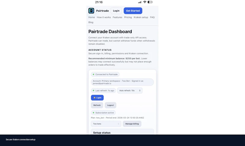 Pairtrade.io screenshot 2