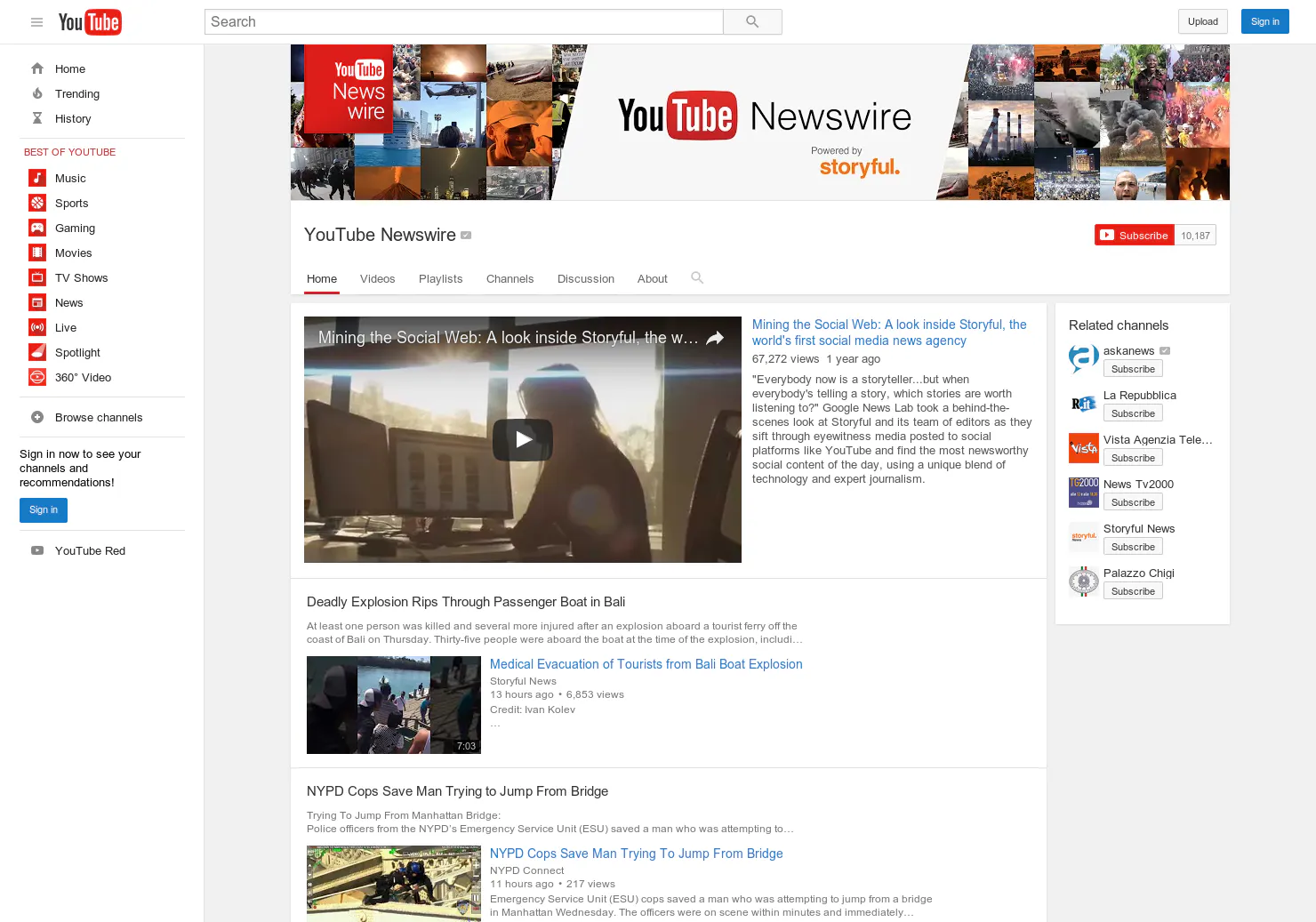 YouTube Newswire