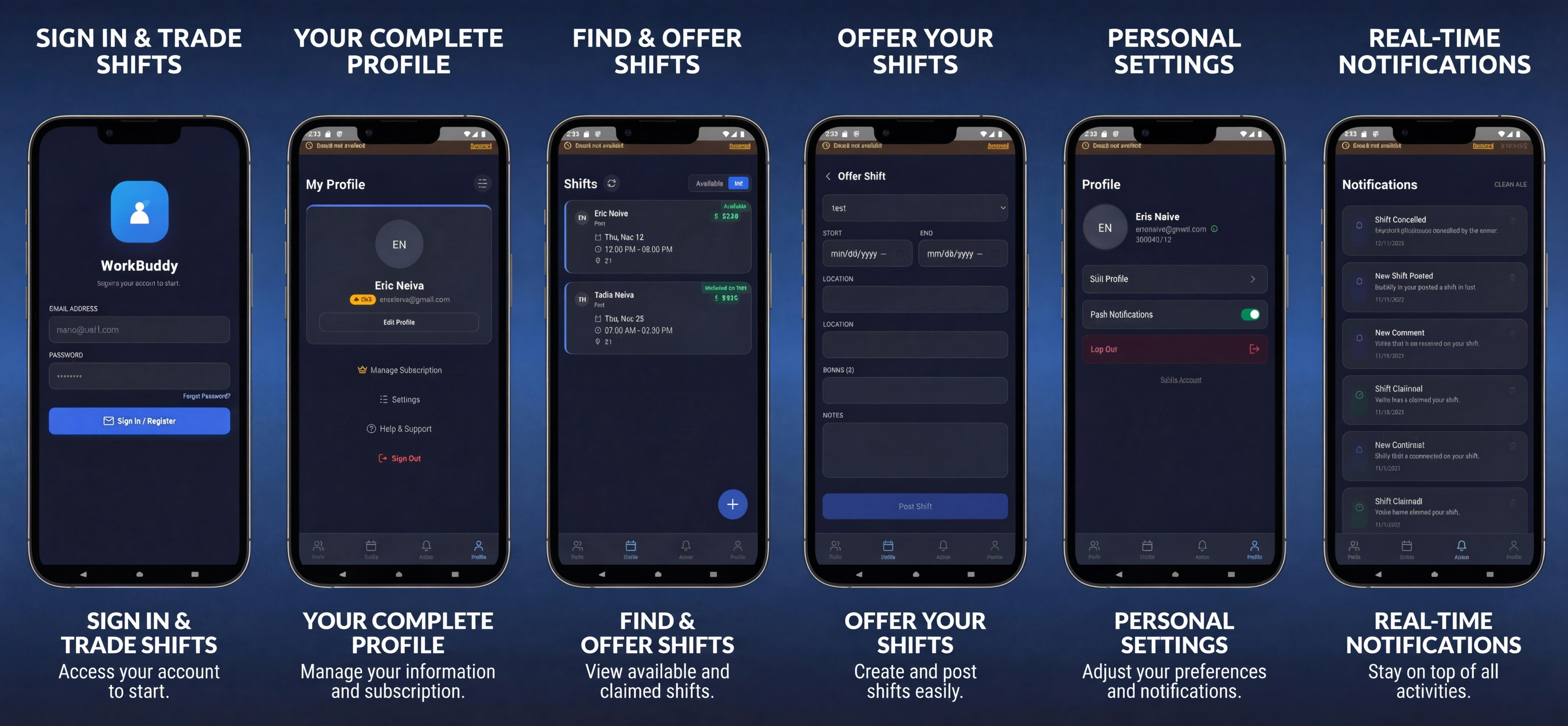 WorkBuddy App - Main product screenshot demonstrating key features and user interface