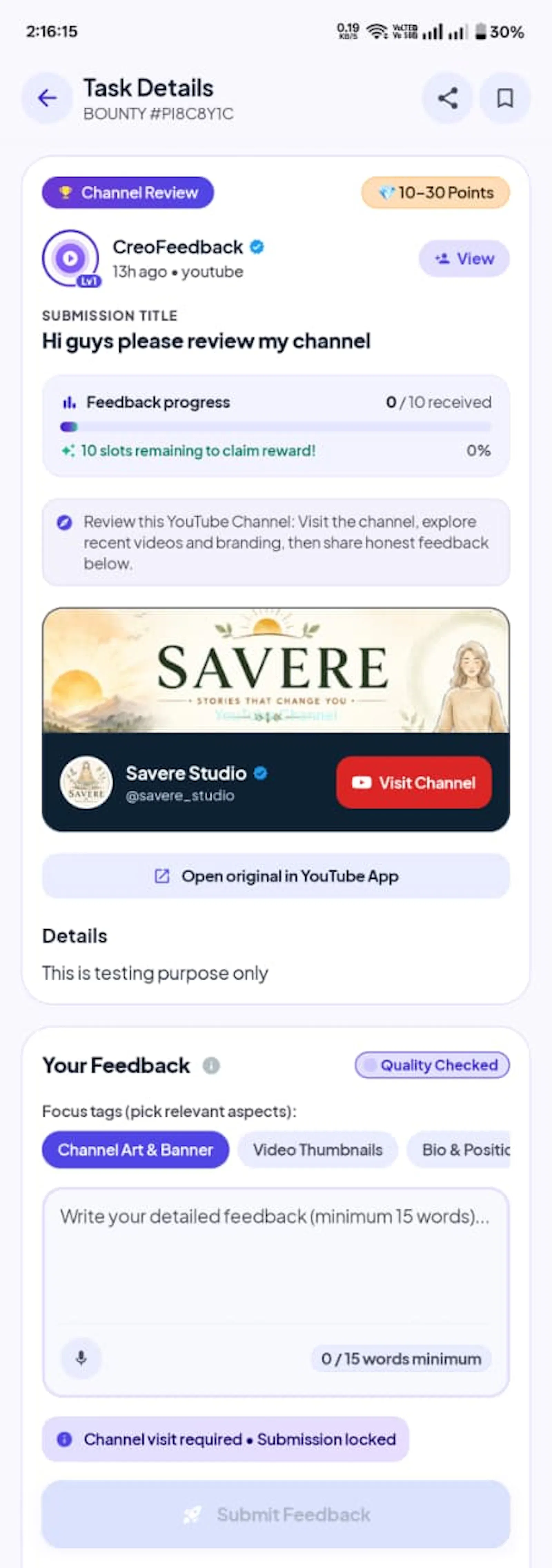 CreoFeedback: AI YouTube Grow screenshot 6
