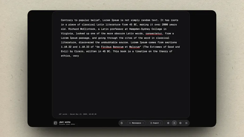 Justwrite screenshot 3