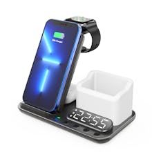 6 in 1 alarm clock wireless charger gallery image