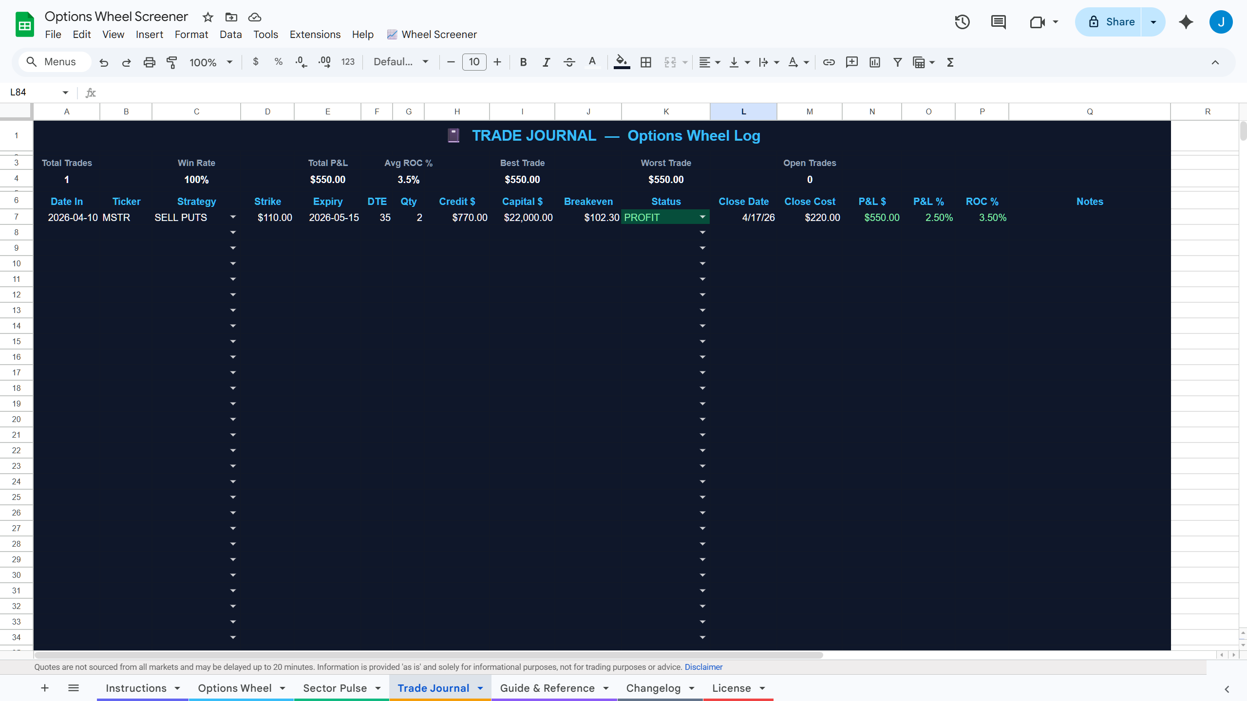 Options Wheel Screener gallery image