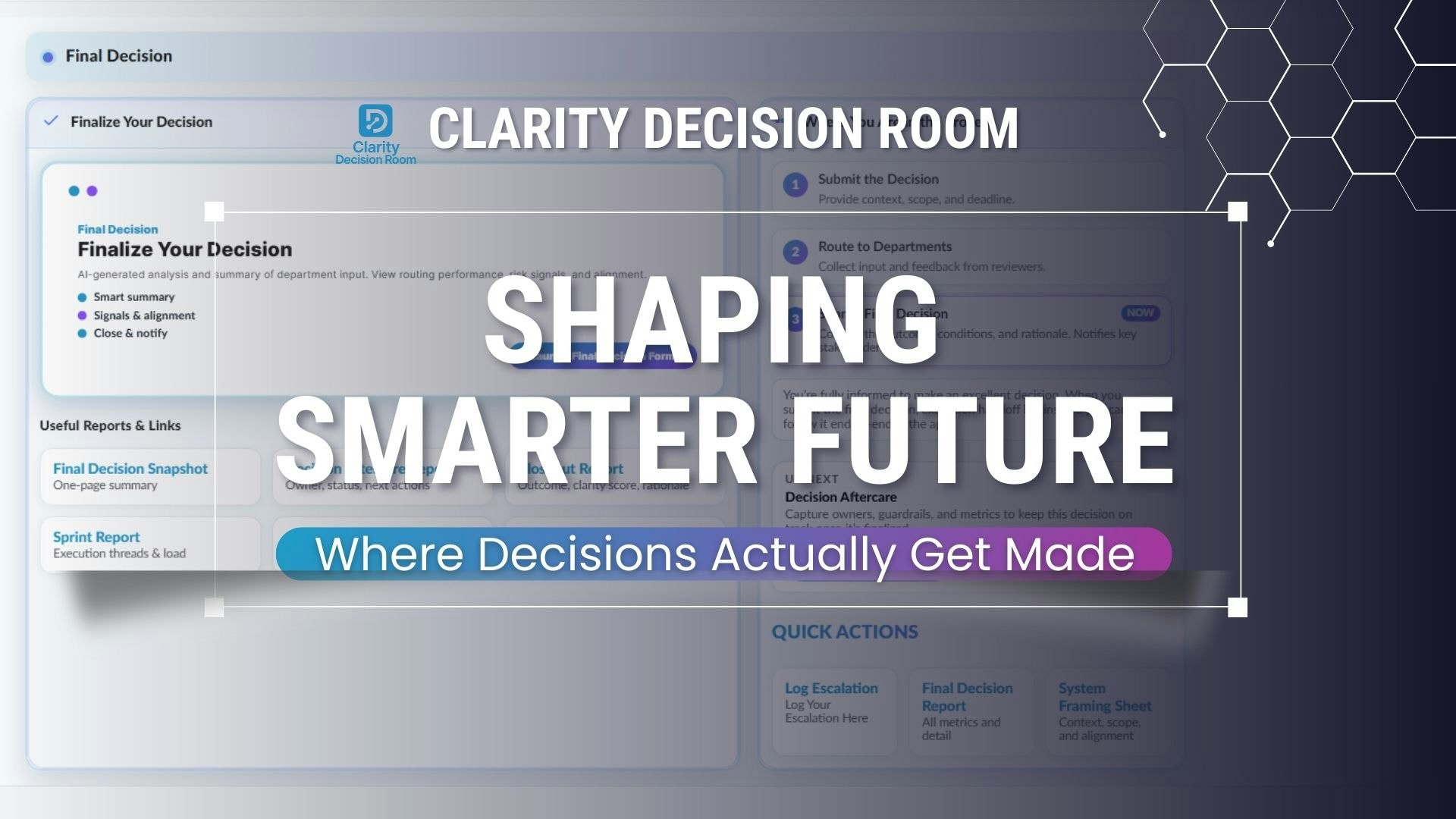Clarity Decision Room - Product Hunt launch logo and brand identity