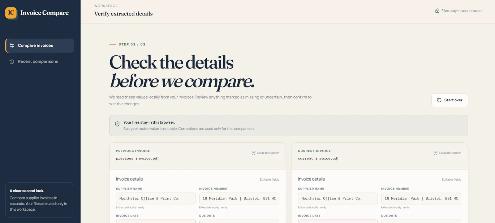 Invoice Compare screenshot 2