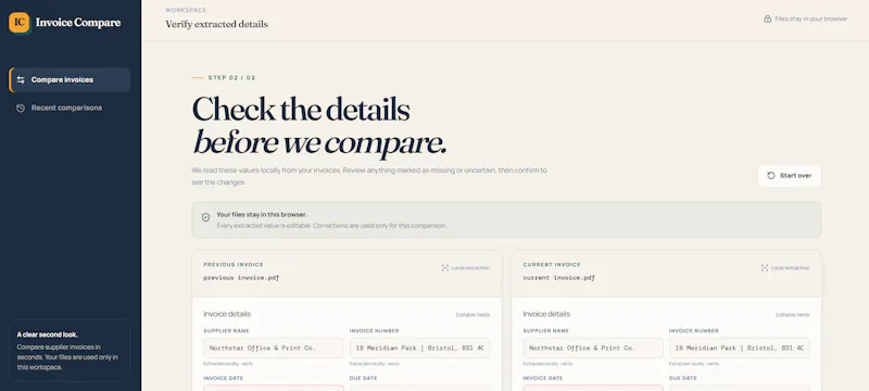 Invoice Compare screenshot 2