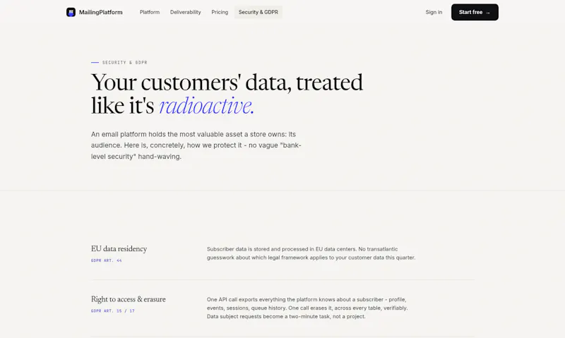 MailingPlatform screenshot 2