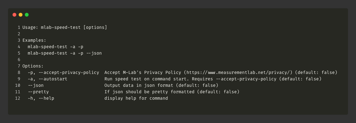 Média test MLAB-Speed - Package Node.js pour exécuter le test de vitesse à l'aide de measurementlab.net 3
