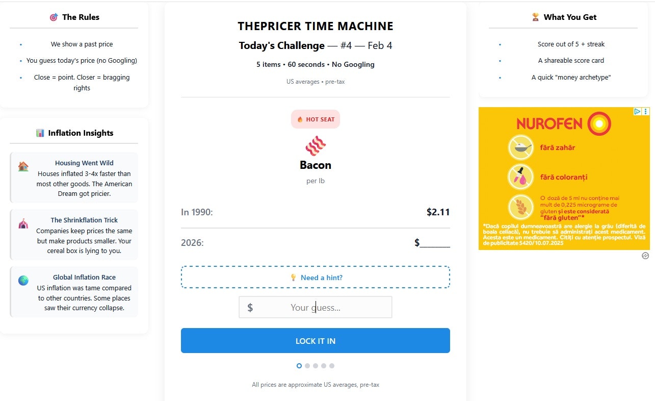 ThePricer’s Daily Price Puzzle - Screenshot 2 showing product features and functionality