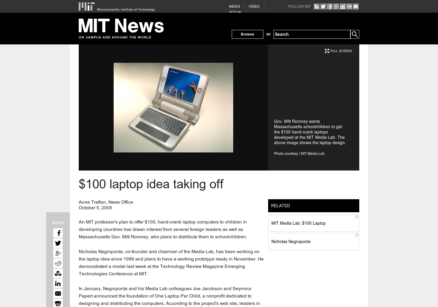 MIT $100 laptop