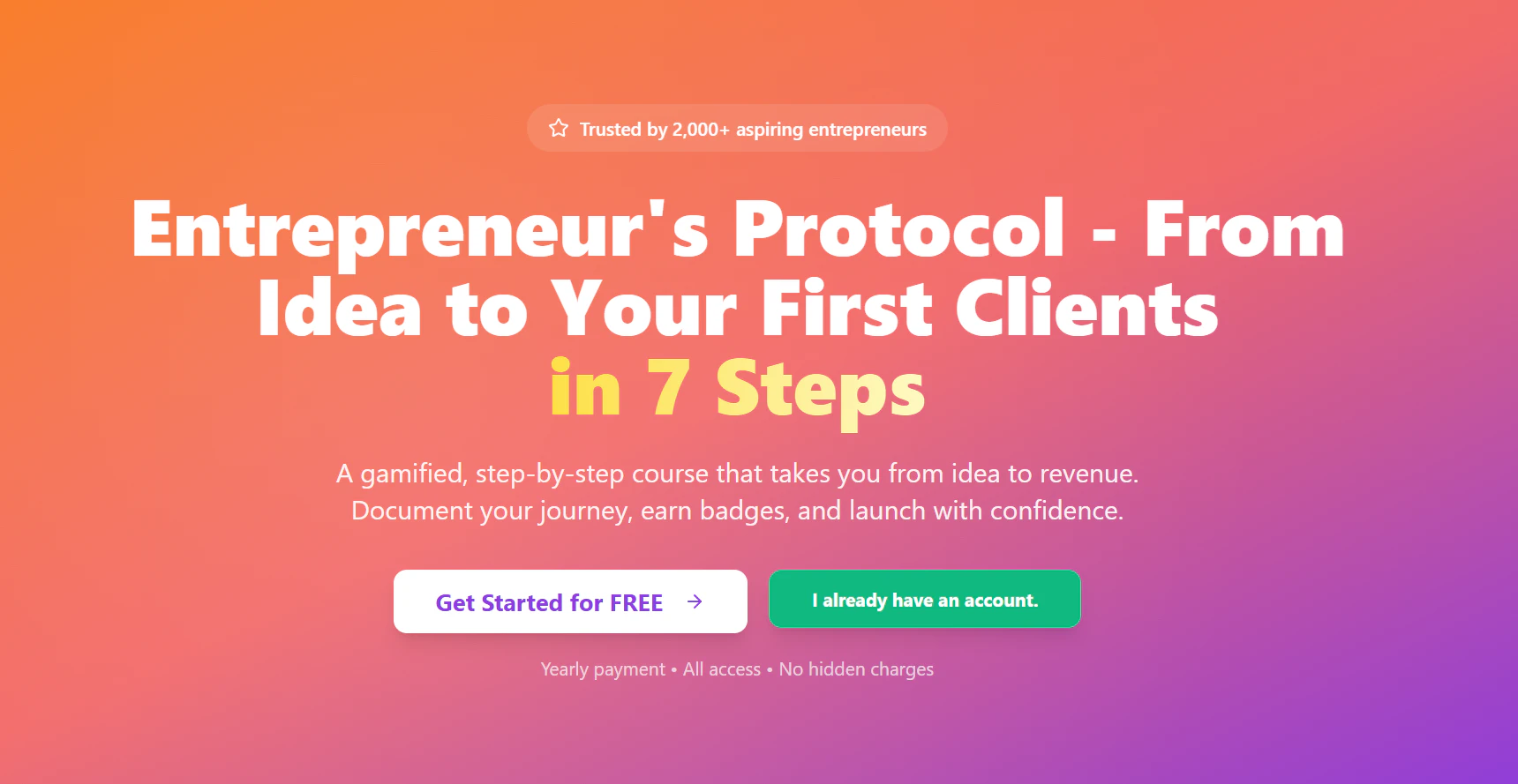 Entrepreneur's protocol