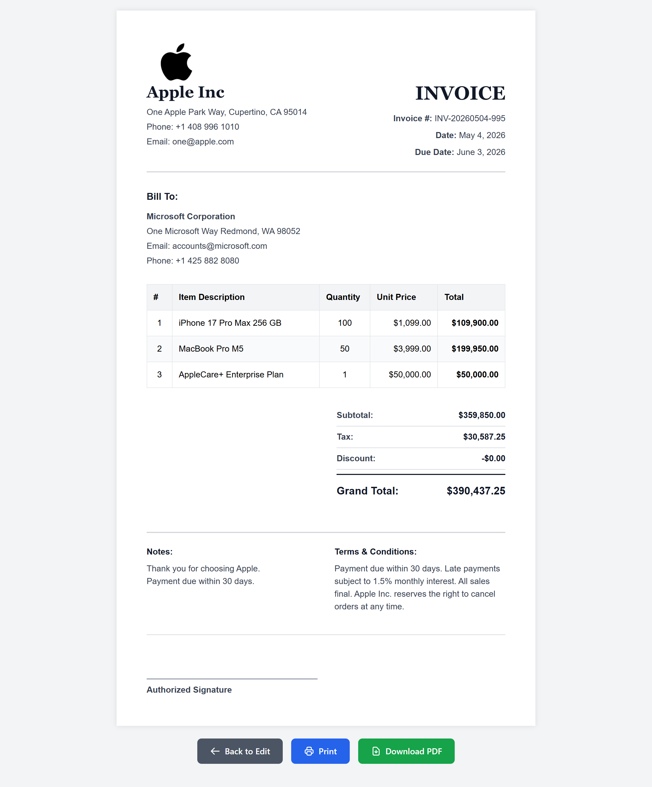 Unique Invoice Generator gallery image