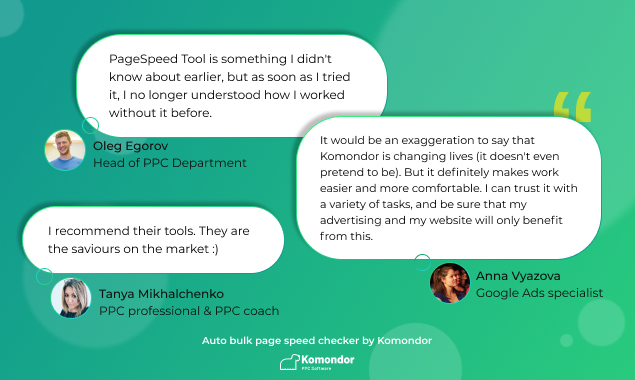 Komondor’s PageSpeed Checker gallery image