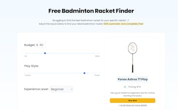 Badminton Racket Finder gallery image