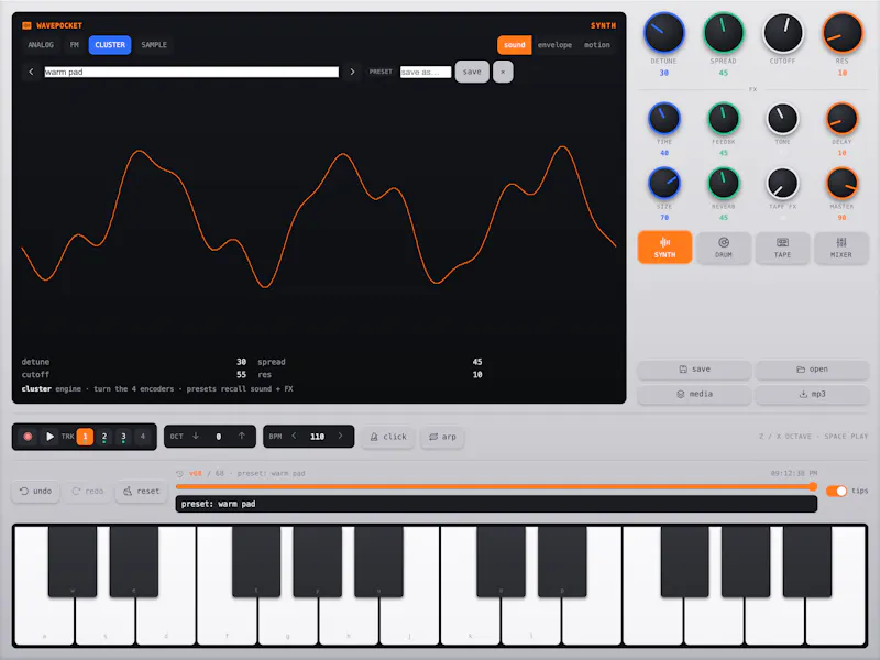 Wavepocket ▶︎•၊||၊||။၊|။ screenshot 2