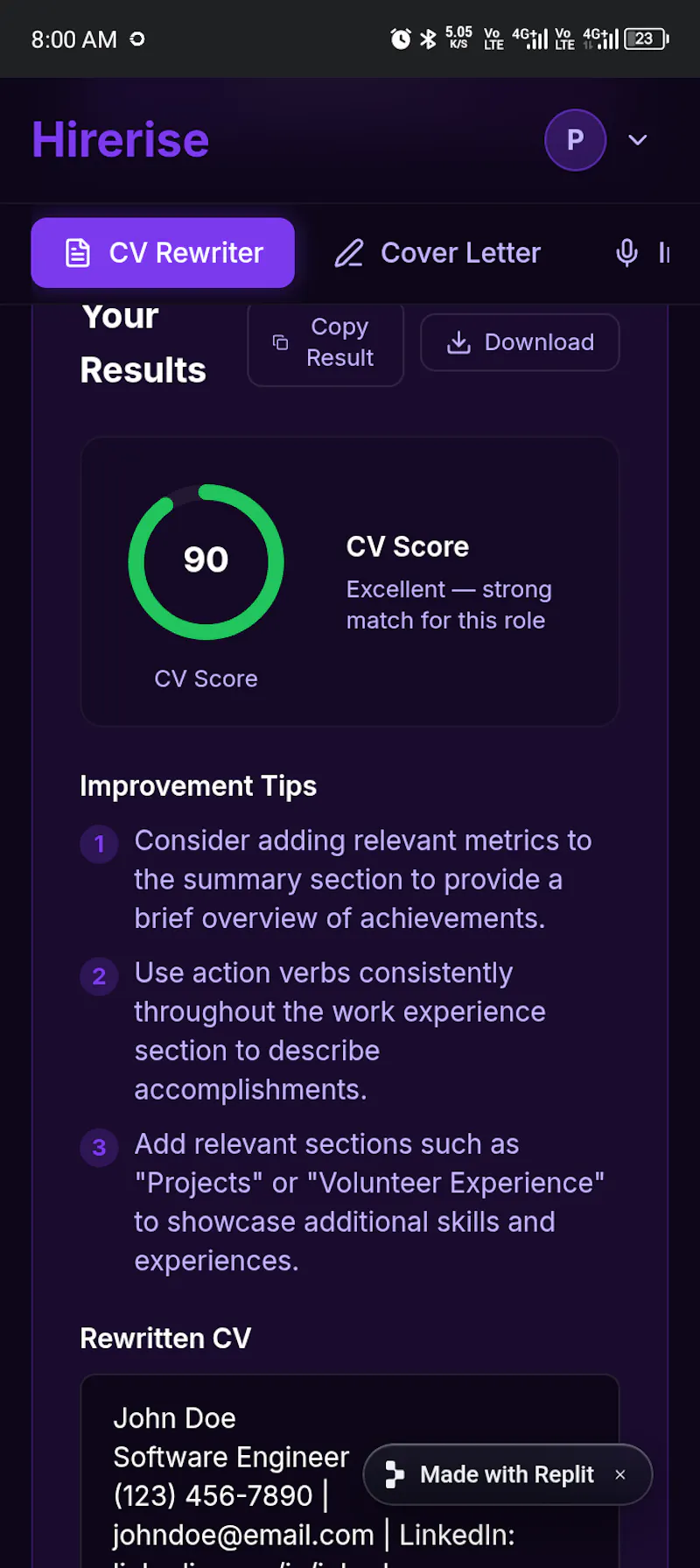Hirerise screenshot 3
