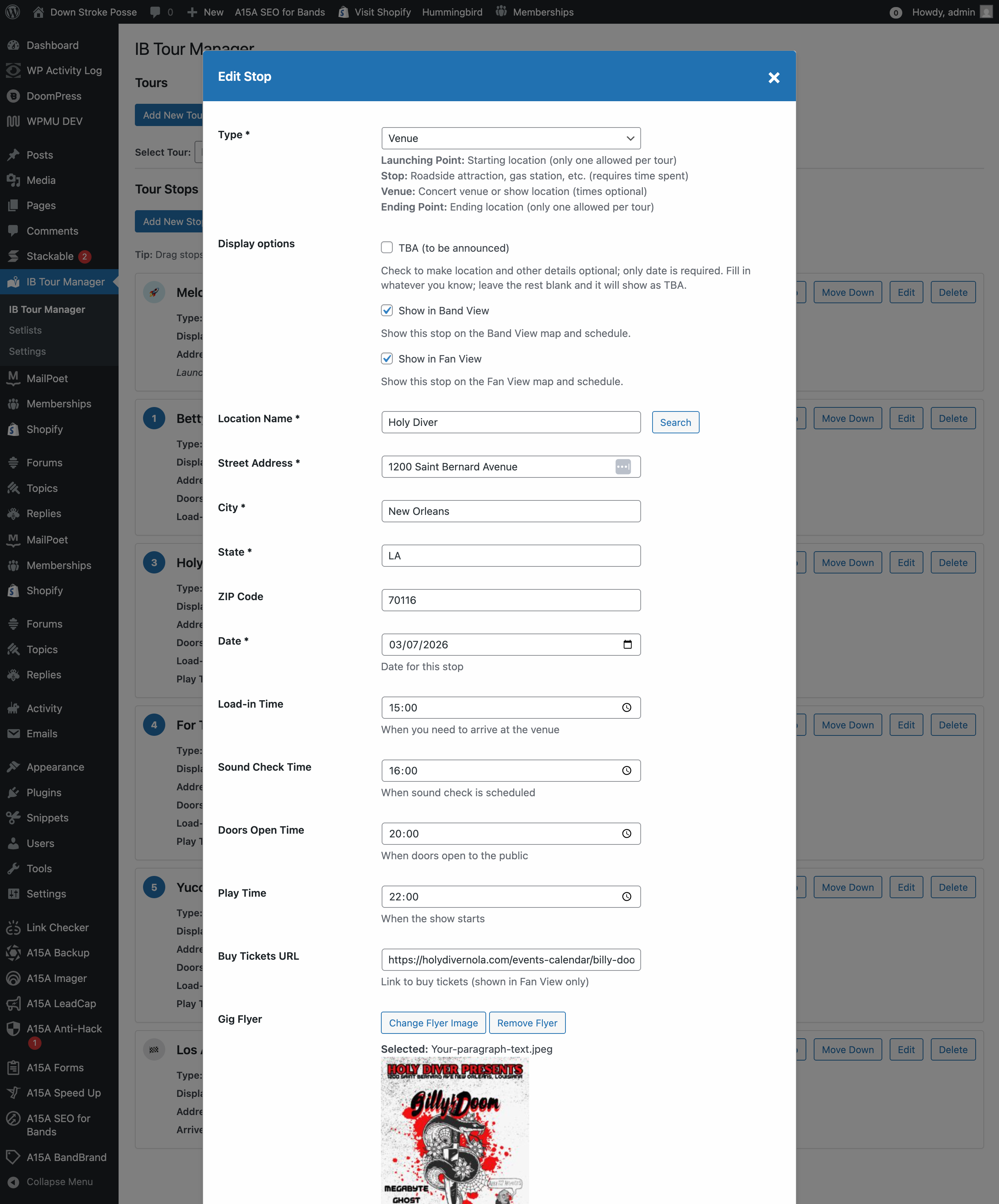 Indie Backline - Tour Manager - Screenshot 3 showing product features and functionality