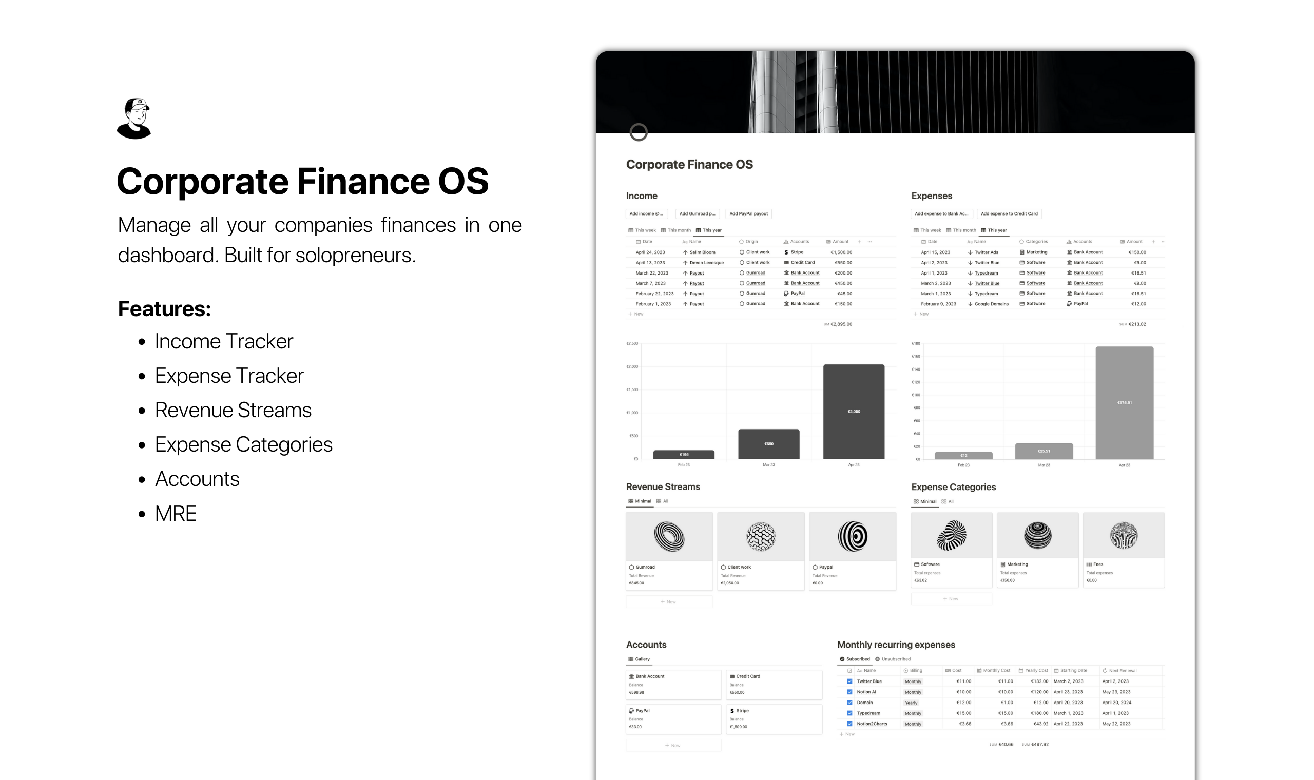 OS Finance aziendale - Gestisci tutte le finanze delle tue aziende in una dashboard media 1