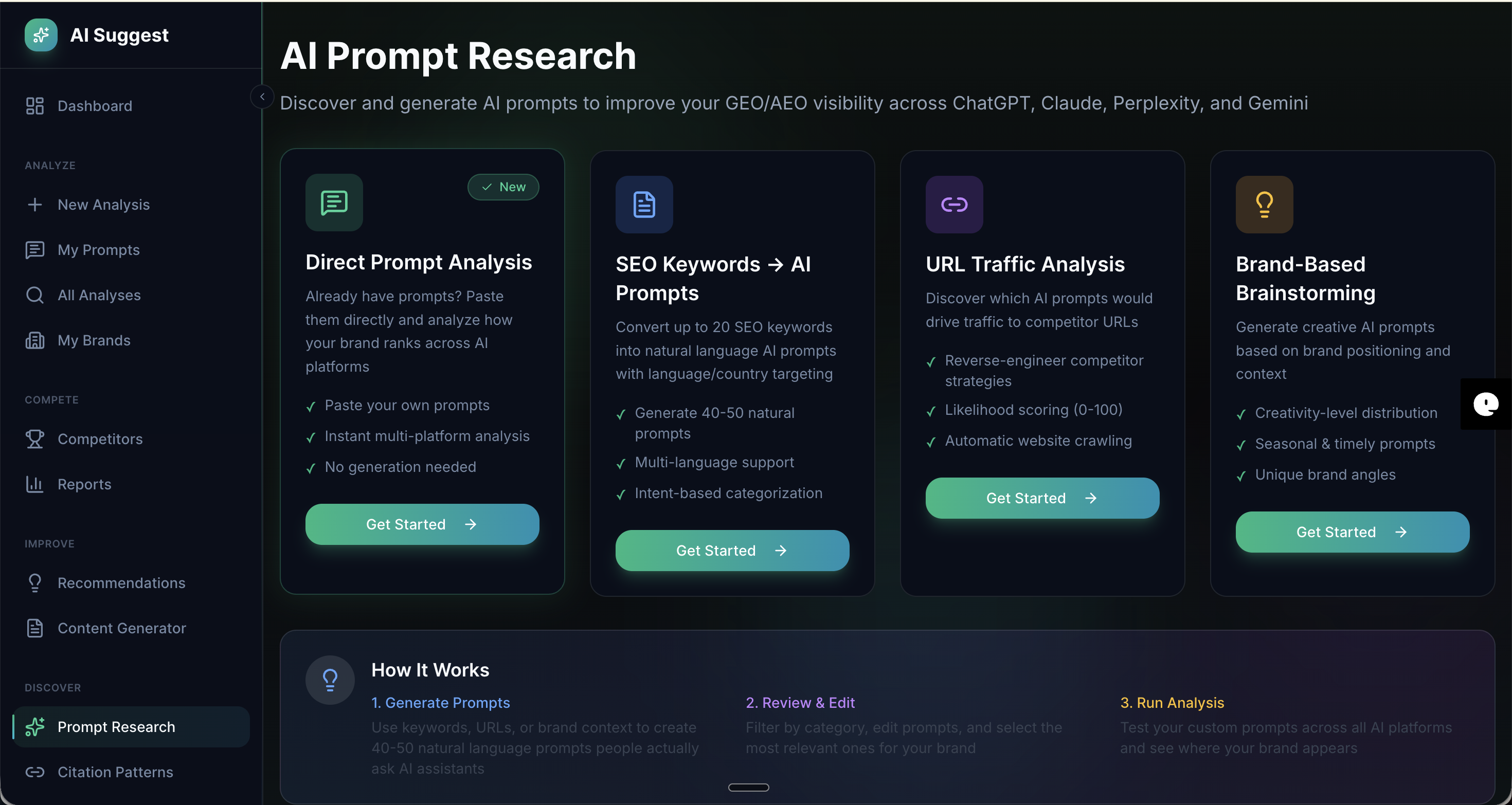 Ai Suggest - Rank your brand on LLMs - Screenshot 3 showing product features and functionality