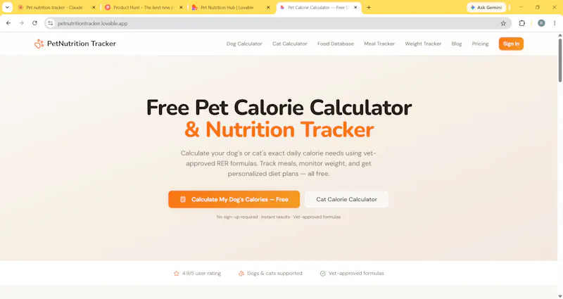 Pet Calorie Calculator screenshot 1
