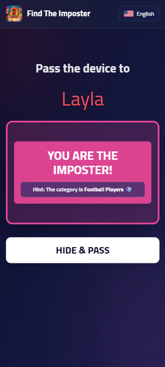 Free party game | Find the imposter - Screenshot 3 showing product features and functionality