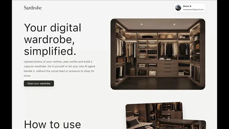Sardrobe screenshot 1 (video preview)