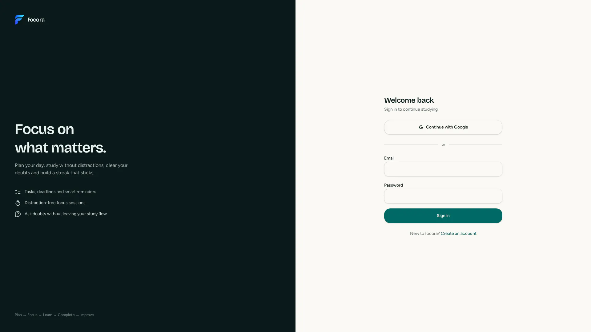 focora — Your study dashboard gallery image
