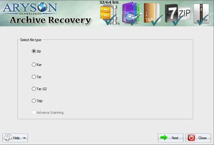 Aryson Archive Recovery - ZIPアーカイブ、RARアーカイブなどを回復するための最良のソフトウェアメディア1