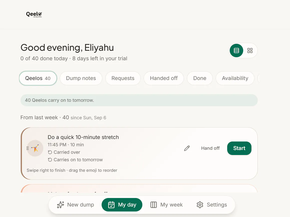 Qeelo - the AI buddy that sorts your day gallery image