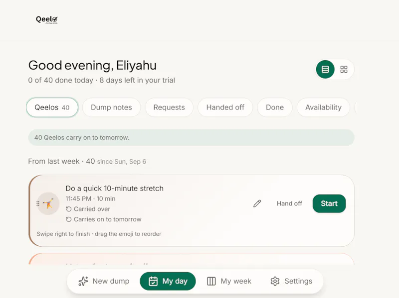 Qeelo - the AI buddy that sorts your day screenshot 2
